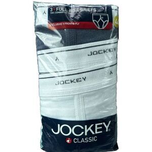 Jockey Classic 2004 Full Rise Brief Sz 44 Multi Color 3 Pair Y-Front Pack‎ New